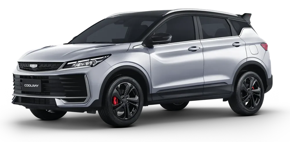 Geely Coolray, vista frontal en diagonal