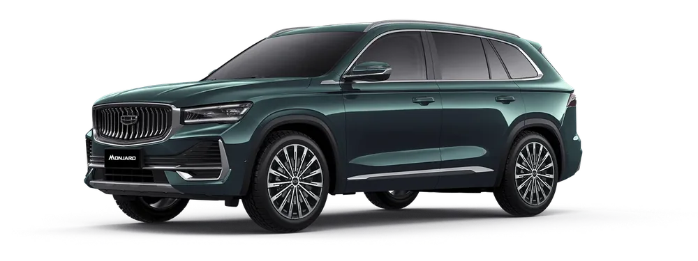 Geely Monjaro, vista frontal en diagonal